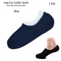 1 Pair of Loafer Socks for Men and Women No Show Sockes Cotton Loafer Low Cut Socks Ankle Socks in Plain Random Colors (Black Blue White Grey). 