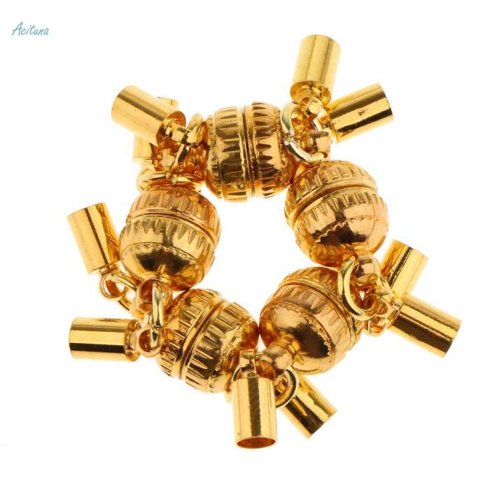5pcs Solid Metal Magnetic Tube End Glue On Clasp for Necklace Bracelet Clasp