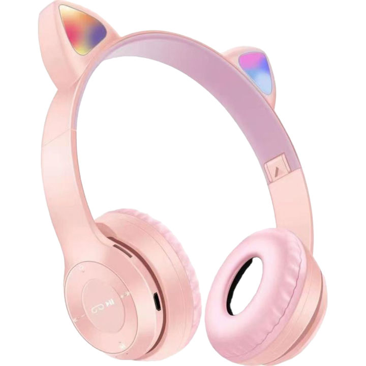 Cat Ear Wireless Headphones Bluetooth 5.0 Large Capacity Cute Cartoon Earphones Computer Game Sports Music Headset with Mic