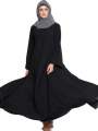 Black Maxy Style Plain Simple Chiffon Abaya For Girls/Ladies Abaya With Scarf-Durable Quality. 