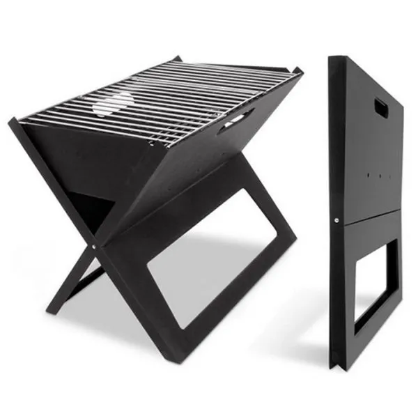 Portable%20Charcoal%20X%20-%20Type%20Folding%20Barbecue%20Grill,%20BBQ%20/%20BAR%20B%20Q%20Portable%20Grill%20Stove%20Camping%20Travel%20Party%20Cooking%20100%25%20-%20BLACK%20Original%20-%20Image%202