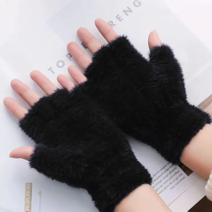 BIN-B%20Half%20Finger%20Gloves%20for%20Girls,%20Plush%20Fingerless%20Gloves%20in%20Multicolor%20%7C%20Good%20Quality%20&%20Warm%20Material%20%7C%20Women%20Lovely%20Winter%20Fingerless%20Thicken%20Warm%20Gloves-Girls%20Fashion%20Screen%20Fingerless%20Trendy%20woolen%20Gloves%20-%20Image%206