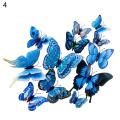 12Pcs 3D Two-Layer Colorful Artificial Butterflies Adhesive Magnet Wall Sticker. 