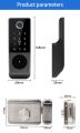 Waterproof Keyless Lock Tuya Smart Security lock Smart WiFi tuya biometric Wifi Password Digital Fingerprint Exterior Rim Door Lock- Electric rim lock - door lock - main gate lock 12V DC with fingerprint unlock - Biometric Unlock - password unlock keys. 