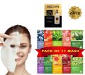 Face Sheet Mask, Pack of 11 sheet mask, Facial mask Pack, Face Sheet masks, Imported Facial mask, Moisturizing mask, Skin Nourishing mask, Daily skin care product, cotton facial mask, Facial Sheet Masks. 