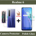 Realme 6 Glass Protector Tempered Glass Screen Protection Polish Glass + Back Camera 9H Gorilla Flexible Protector For Realme 6. 