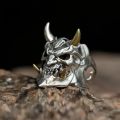 Vintage Mens Demon Anger Skull Ring Gothic Punk Skeleton Skull Rings for Men Hiphop Rock Biker Party Jewelry Halloween Gifts. 