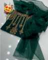 MSJ Fabrics New Arrival 3 Pcs Fancy Handmade Embroidery Organza Unstitched Dress For Women/Ladies. 