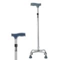 Imported Durable Four Leg Walking Stick Cane Quadripod Height Adjustable  for Patients & Old Elderly People. 