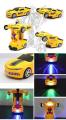 Kids Electric Transformer Robot Car Toy – Automatic Transforming Car to Robot with Lights & Sounds, Rechargeable Action Robot Car for Boys, Yellow. 