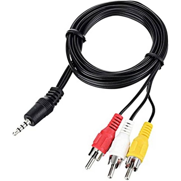 3.5mm TRRS Male to 3 RCA Male Cable Plug Stereo Extension Splitter Cord Camcorder Audio Video A/V AUX Lead