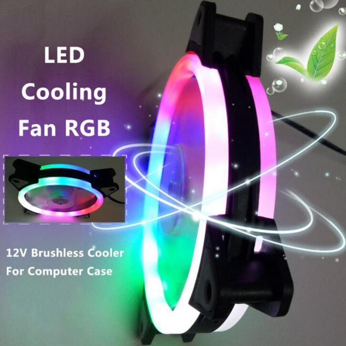 RGB Ring Colorful LED Silent Cooling Fan pc case gaming computer
