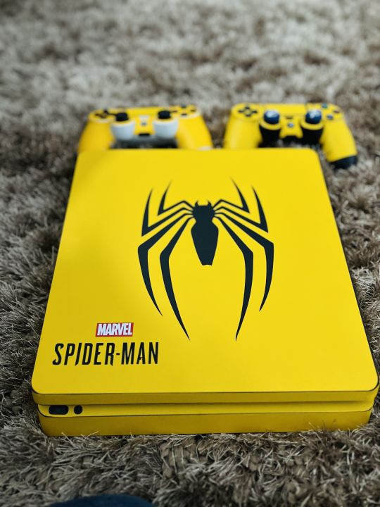 ps4%20marvel%20spider%20skin%20yellow%20with%202%20controller%20skin%20-%20Image%205