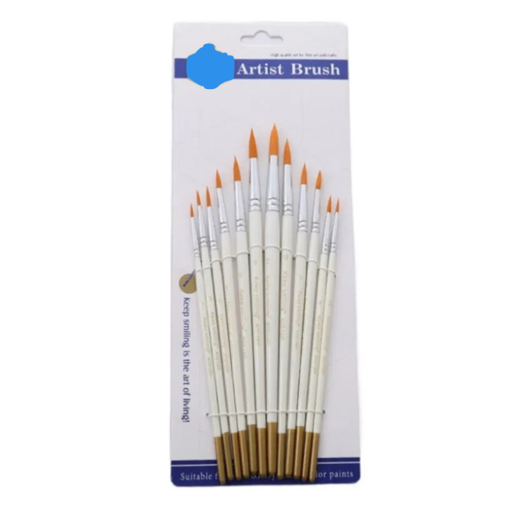 Paint Brushes Professional Quality Flat Tip Round Tip Angular Tip Fan Brushes Best For Artists 12Pcs Round Pointed Tip Paintbrushes