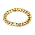 Douyin Internet celebrity with the same style of dropshipping European and American fashion simple electroplating encrypted titanium steel men's bracelet necklace. 