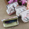 Women Flower Printed Clasp Top Purse Clutch Bag Key Coin Card Holder Wallet. 
