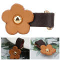 5 Pcs Zipper Pull Head Split Leather Flower Shape Puller Replacement Pulls For Bags. 