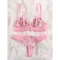 【Happier】 Lingerie 1 Pcs Floral Embroidery Underwear Transparent Lace Short Skin Care Kits Delicate Fairy Set Woman 2 Pieces. 