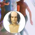 Old Man Balding Cap Balding Crazy Scientists for Theme Parties Halloween gray straight hair. 