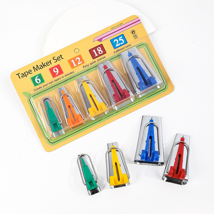 Bias Tape Maker Kit 11-in-1 Multifunction Fabric Bias Tape Maker Set for DIY Qui