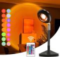 Sunset Lamp with Phone APP Remote-16 Rgb Colors LED Projection| Light-Ambient Lighting Mood Setting-Golden Hour Light| Photography Tiktok-USB Night| Sunset Light with Remote Control LED Projector Sunlight Lamp Sunrise Lamp for Selfie Lighting Party Decor. 