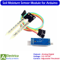 Soil Moisture Sensor Module for Arduino – Hygrometer Detection Probe with LM393 Comparator, Analog & Digital Outputs, Adjustable Threshold, 3.3–5V DC for Auto Irrigation & Smart Gardens by Electrica. 