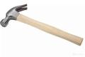 Steel hammer with wooden handle. 
