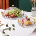 Acrylic Serving Tray with Handles Fruit Dessert Tray Countertop Organizer Multipurpose Durable Cosmetics Tray for Kitchen, Bathroom, Office. 