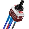 1 【HOT】 Waterproof Reverse Polarity Toggle Switch 12V 30A DC Motor Control RV Power Jack Momentary Switch (ON)-Off-(ON) DPDT 3 Position. 