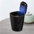 Car Ashtray With Lid, Portable LED Cigar Smoke Car Ashtray Smoke Remover Double-Layer Inner Box Ash Cylinder Cup Holder (Black). 