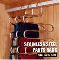 Trousers Hangers Stainless Steel Pants Hangers S-Shape Clothes Hangers Closet Space Saving for Pants Jeans Scarf Hanging Silver. 