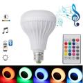 Bluetooth Speaker Bulb Smart LED RGB + Remote Control Wireless Disco Audio Music Multi Color Dimmable Lamp 12W. 
