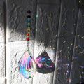 2Pcs Home Decorations: 1 Pcs Sun Catcher Feng Shui Crystals Window Drop Prism & 1 Pcs 10CM Green Turbo Sea Shell Conch. 
