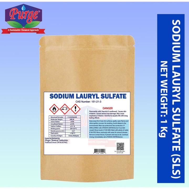 Purge Sodium Lauryl Sulphate 250g - Sodium dodecyl Sulfate - SLS Powder - For making SLS liquid, Laundry Detergent, Dishwashing Liquid - Foam Boaster - Surfactant - Shampoo Base