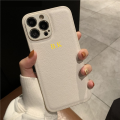 Korea Personalise Name Letters Leather PU Soft Phone Case For iPhone 15 14 13 12 11 Pro X XS Max XR 7 8 Plus Plain Cover. 