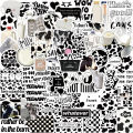 65 Korean style ins-style black and white cow stickers, mobile phone cases, notebooks, laptops, iPads, decorative stickers. 