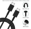 Original Samsung Super Fast Type-C to Type-C Cable 1.8m Black/White Made in China. 