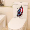Captain America Vibranium 3d Toilet Stickers Home Decoration Adesivos De Parede Diy Decals Movie Avenger Wall Mural Art. 