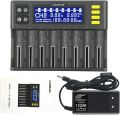 Liitokala Lii-S8 8 Slots LCD Battery Charger for Li-ion LifePO4 NiMH Ni-Cd 9V Batteries Ranging from 21700 20700 26650 18650 PCR123 18700 AA AAA Battery Charger. 