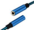 USB to 3.5mm Headphone Jack Audio Adapter,External Stereo Sound Card for PC, Laptop,for ,for Etc (0.6 Feet,Blue). 