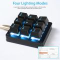 Koolertron One-Handed Mechanical Macro Keyboard, LED Backlight, Portable Mini One-Handed Mechanical Gaming Keyboard OSU with 9 Fully Programmable Keys (Black/Blue Backlit/Blue Switches). 