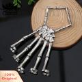 Carat Punk Skeleton Hand Bone Five-finger Ring Bracelet with Adjustable Chain Trendy Versatile Accessory for Southeast Asian Buyers. 