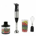 Hand Blender 3 in 1 Set Electric with Whisk & Chopper Plus Bowl & Beaker Plus Turbo | Great for Soup Sauces & Baby Food | | Black & Stainless Steel Blenders for Kitchen Low Noise Hand Blender Easy to Clean Stick Blender Blends, Purees, Crushes Iceb3 in 1. 