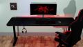 60 inches Branded Black Gaming-Textured Gaming Table - Pc Gaming Table - Laptop Gaming Table - Led Lights on Table - Wide Designed Assembled Table - Study Table - Headphones Holder - Wire Management System. 