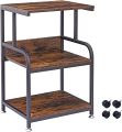 Customized Printer Stand, 3 Tier Printer Cart with Storage Shelf, Rolling Printer Table with Wheels for Home Office Organization, Stand for Heat Press Microwave, Industrial Style. 
