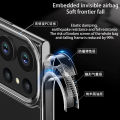 Lenuo for Samsung Galaxy S23 Ultra Case 4-corner Shockproof Protection Silicon Bumper + PC Frosted Semi Transparent Phone Back Cover. 