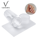 VADHARYA Transparent Nail Stamper with Scraper 2pcs Jelly Silicone Stamp for French Nails Manicuring Kits Nail Art Stamping Tool Set. 