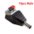 Push Button DC Power Jack Plug Adapter Connector 12V Press DC Connector Male+Female 2.1 X 5.5MM for CCTV Camera LED Strip DCR. 