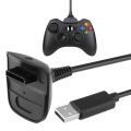 2Pcs 4800mAh Battery+1 Charging Cable for Xbox 360 Rechargeable Batteries Ni-MH Wireless Controller Gamepad Replacment Wholesale. 