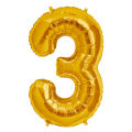 16 INCHES GOLDEN NUMBER FOIL BALLOONS l BIRTHDAY, ANNIVERSARY PARTY DECOR. 